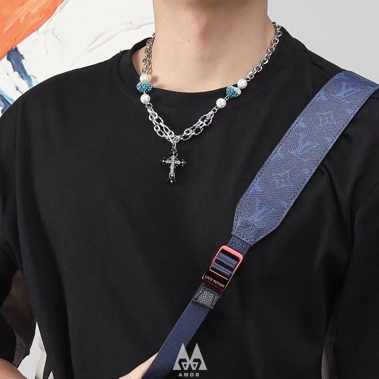 Vòng cổ Mặt Thánh Giá Đính Đá Thời Trang Cho Nam Nữ