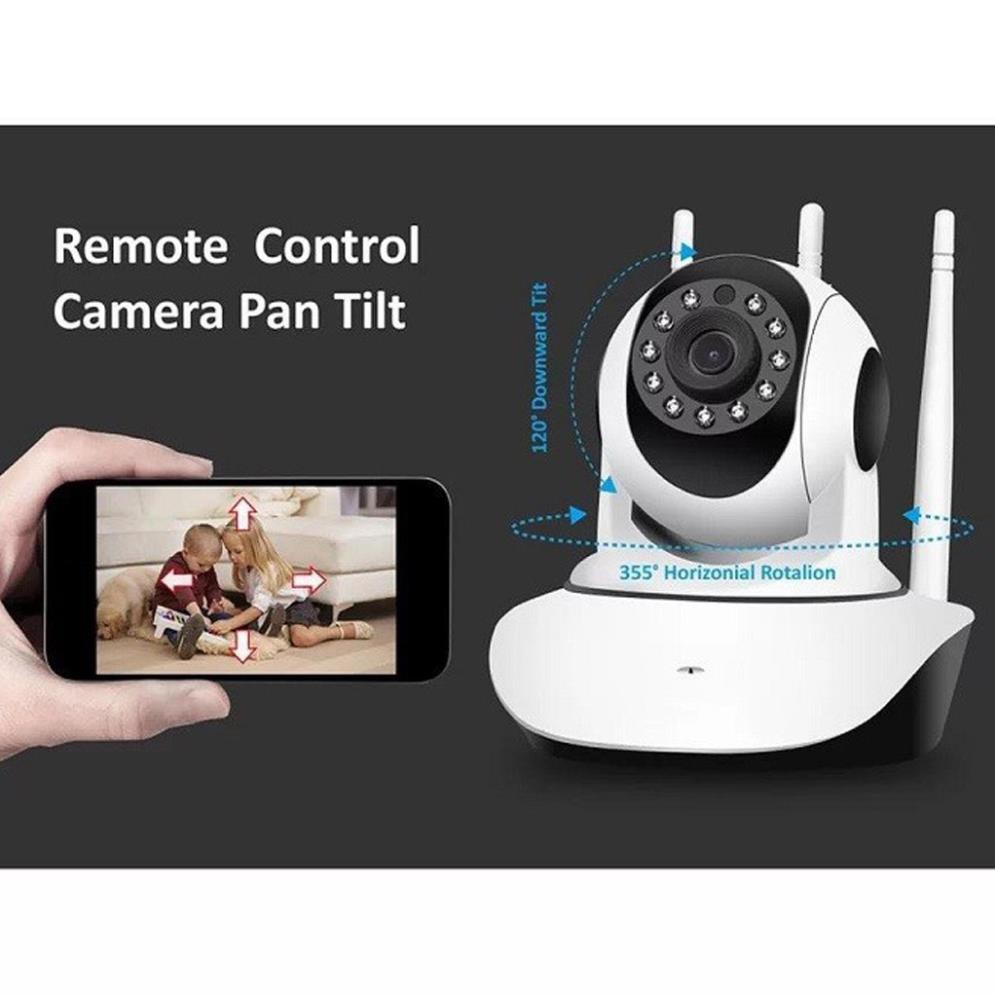 Camera Ip Yoose 3 Râu 2.0 Xoay 360 Độ Bắt Wifi Cực Khỏe - Theo dõi ngày đêm tích hợp thu và phát âm thanh