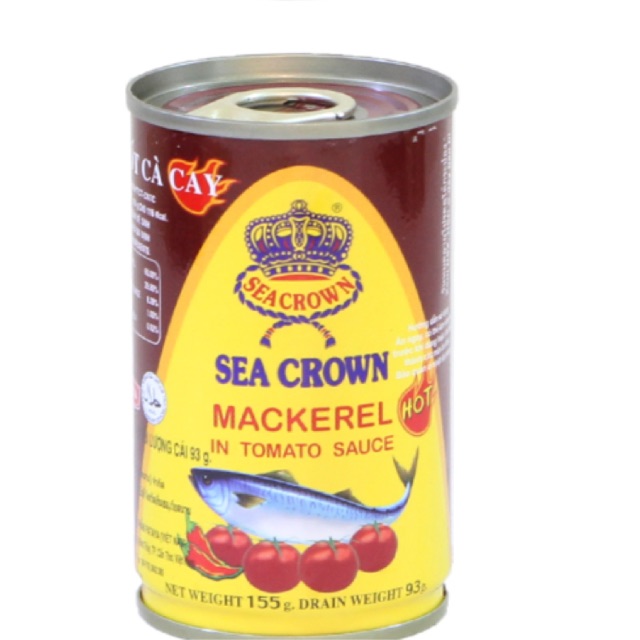Lốc 10 hộp Cá nục sốt cà cay Sea Crown 155g