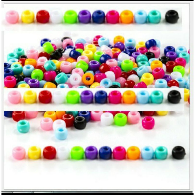 Hỗn hợp hạt nhựa nhỏ 3x5mm & 4x6mm màu ngẫu nhiên