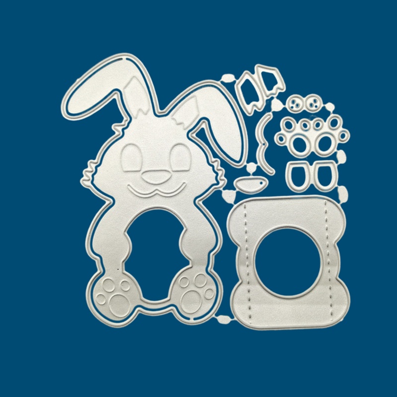 Khuôn Cắt Giấy Kim Loại Hình Thỏ Phục Sinh Hoạt Hình Xinh Xắn
