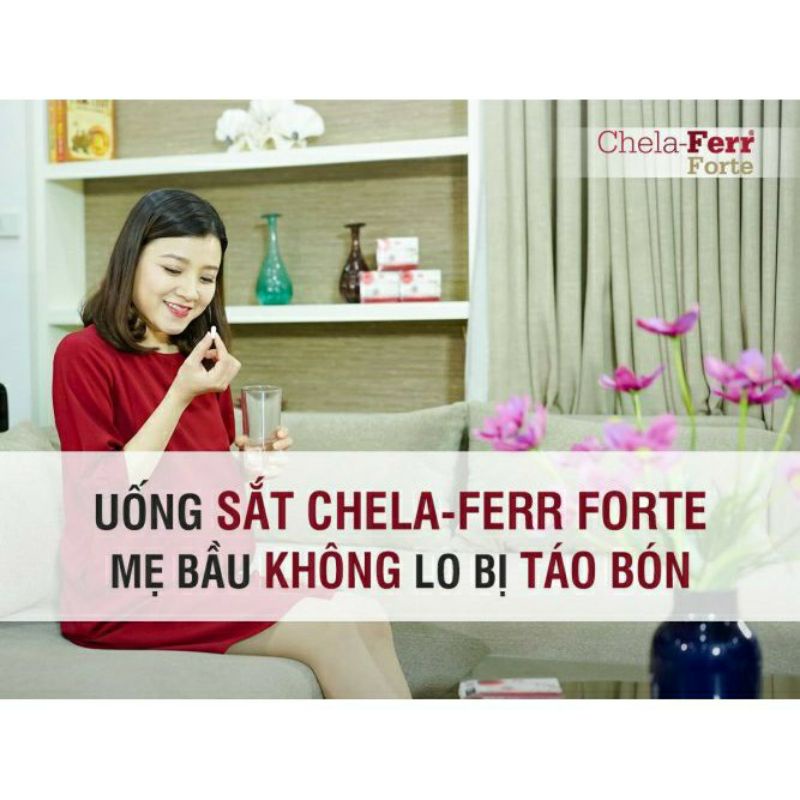 (Tặng quà) Chela Ferr Forte Bổ sung Sắt, Acid Folic cho mẹ Bầu trước và sau sinh (Hộp 30 viên)