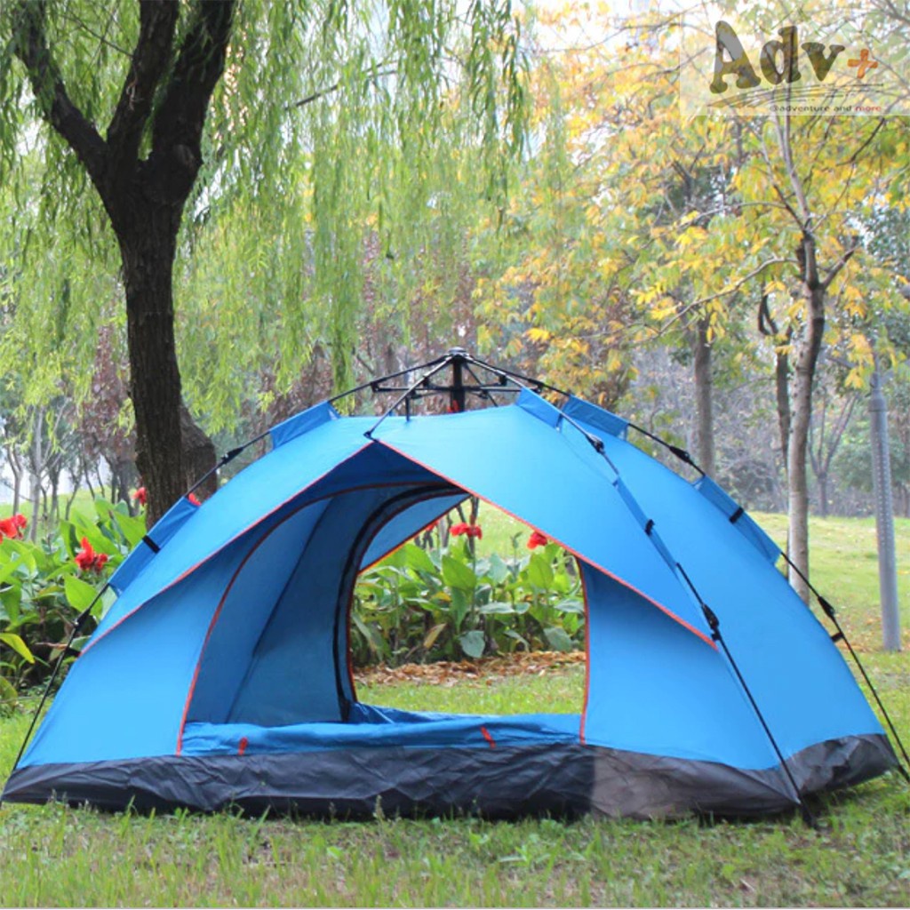 Lều Cắm Trại Du Lịch Dã Ngoại Tự Động 3-5 Người Chống Nước Chống Tia Tử Ngoại Lều Tự Bung Có Cửa Chống Côn Trùng