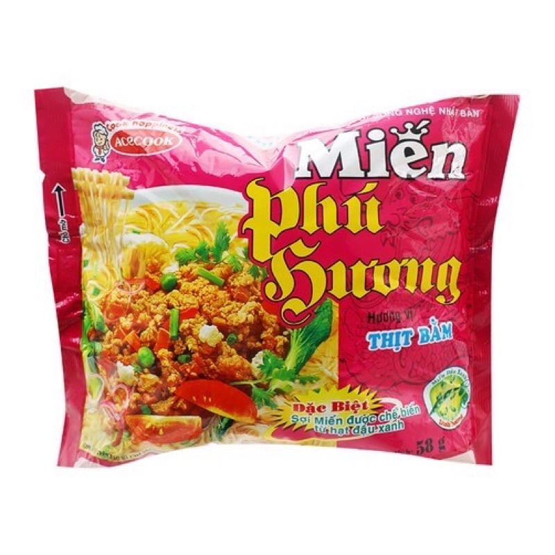 Miến Phú Hương Acecook 58g 3 vị Thịt bằm/ Sườn Heo/ Gà