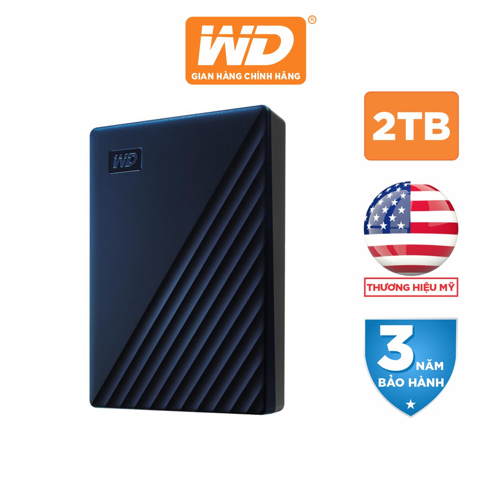 Ổ Cứng Di Động WD My Passport For Mac 2TB - WDBA2D0020BBL-WESN - Gold - Hàng Phân Phối Chính Hãng