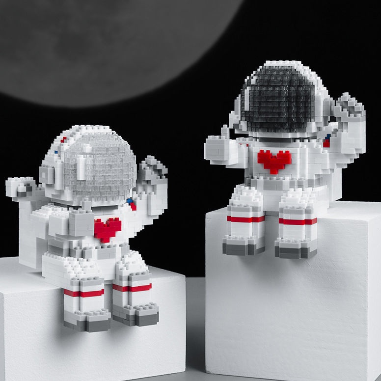 Các hạt nhỏ xây dựng khối đồ chơi xếp hình người lớn ghép khó khăn phi hành gia tương thích món quà Lego cậu bé