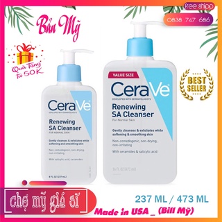 Sữa rửa mặt Cerave Renewing SA Cleanser sạch sâu giảm mụn 237ml [Bản Mỹ]