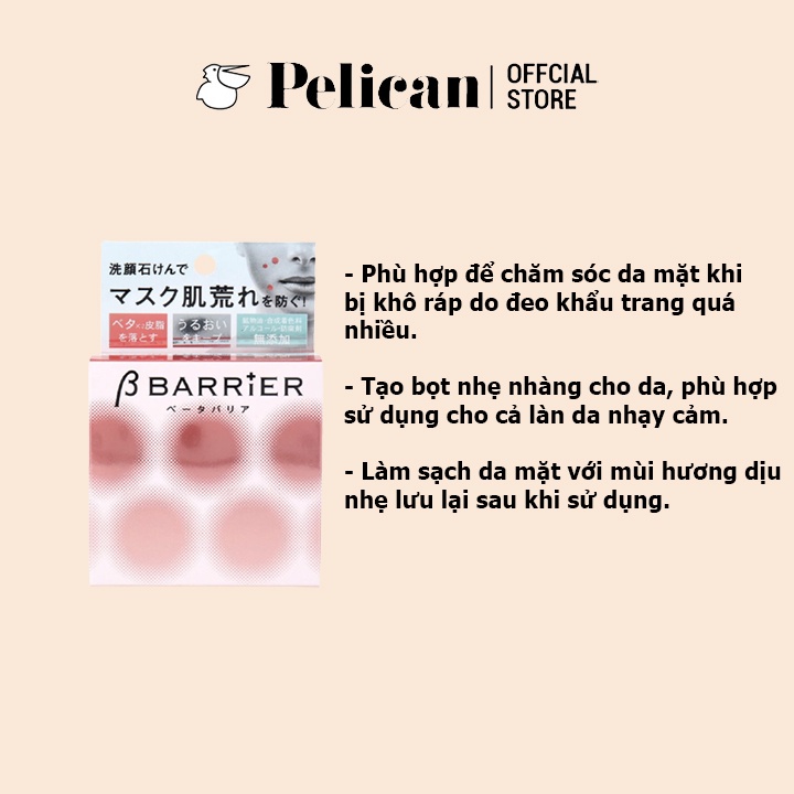 Xà phòng rửa mặt gúp làm sạch bụi bẩn, bã nhờn Pelican B Barrier Facial Soap 80g