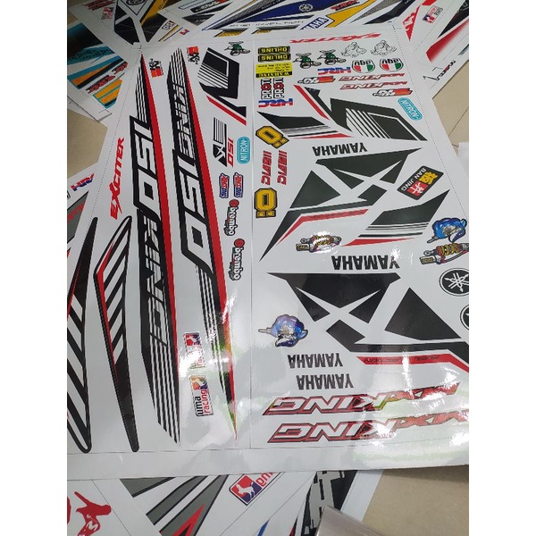 Tem Rời Exciter 150 Mx King Dán Xe Trắng Đen