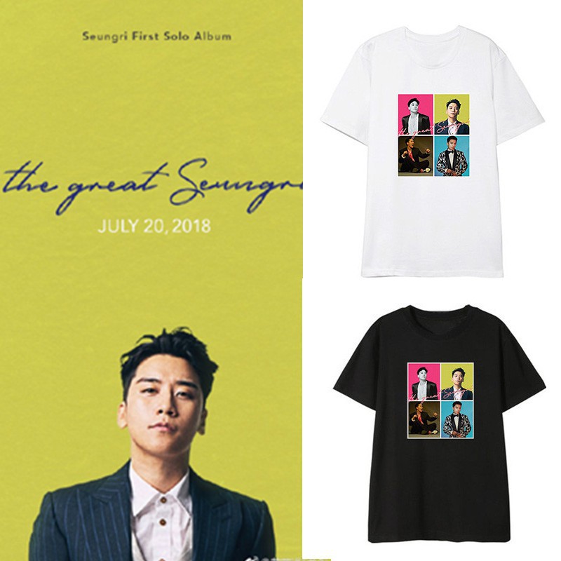 Áo thun tay ngắn in chữ BIGBANG the Great seungri thời trang cho nam
