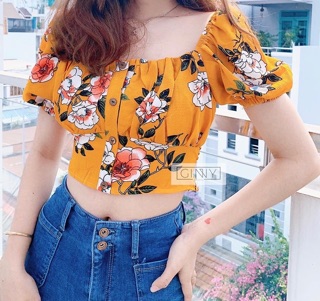 [FREESHIP]Áo hoa croptop - Nhà Lỳ Có Maxi
