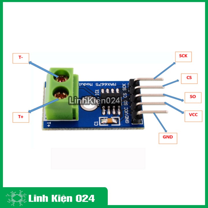 MODULE CẢM BIẾN NHIỆT ĐỘ MAX6675 SPI 5VDC