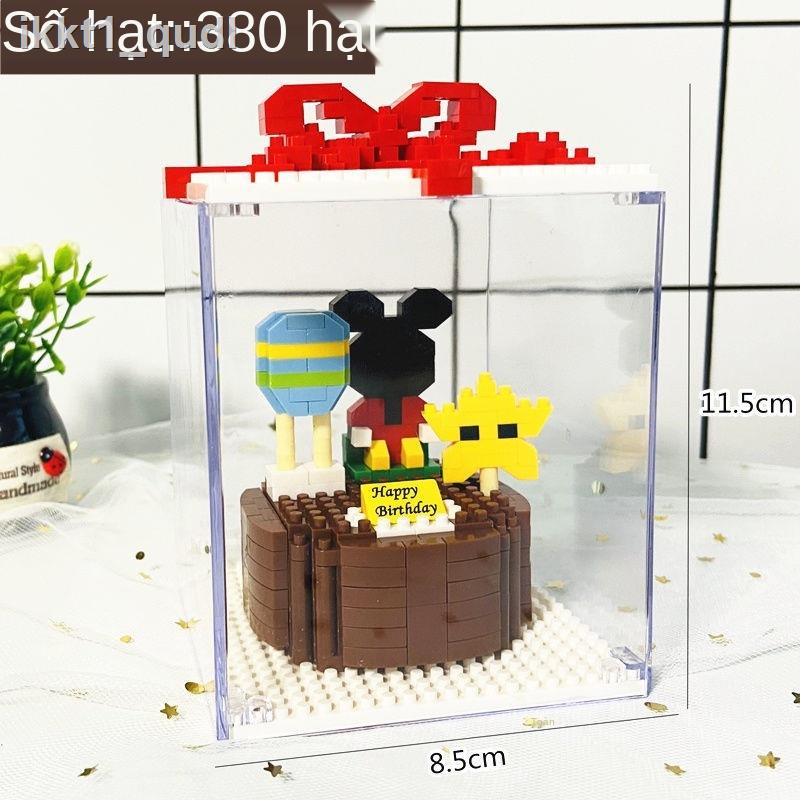 EBánh kem Hàn Quốc các khối xây dựng vi hạt tương thích với đồ trang trí Lego cho quà tặng sinh nhật bạn gái lắp ráp tự