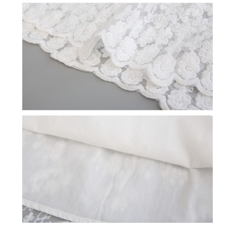 Váy ren trắng thanh lịch cho bé gái Váy sinh nhật Váy công chúa mùa hè Váy phù hợp cho đám cưới