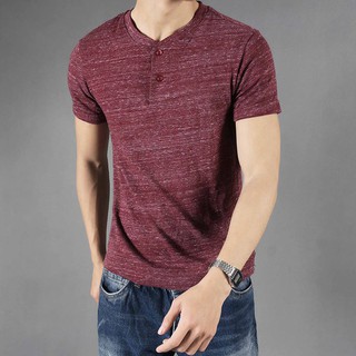 Áo phông xược cổ henley Uniqlo