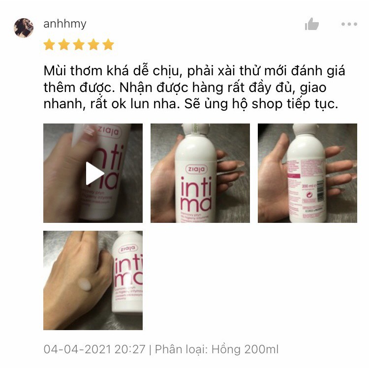 Dung Dịch Vệ Sinh Phụ Nữ Intima Hồng Bổ Sung Axit Lactic  - Hàng Nội Địa Full Bill , Date Mới Nhất 200ml