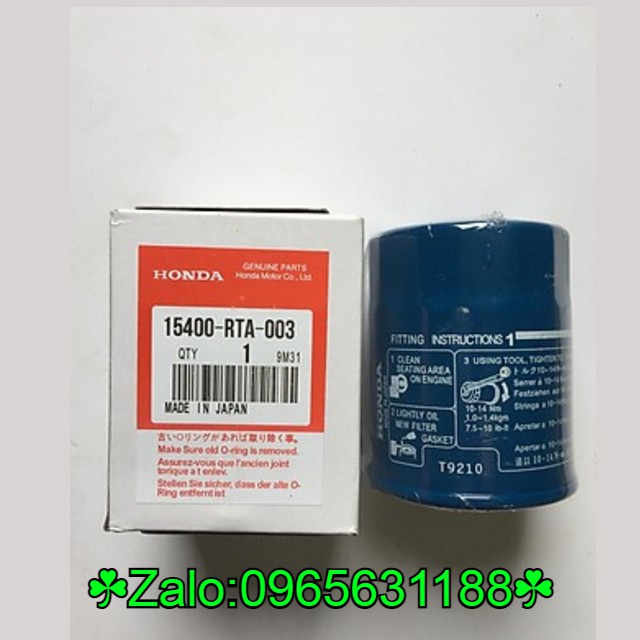 [Sỉ-Lẻ] Lọc nhớt, lọc dầu động cơ Honda CRV, Civic, City, Accord, Acura MDX, Odyssey, Jazz (Mã:15400RTA004,15400RTA003)