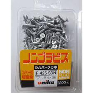 ( Made in Japan) Vít bắt bê tông, tường đầu bằng Unika F425,F438,P432,P438 không dùng tắc kê nhựa