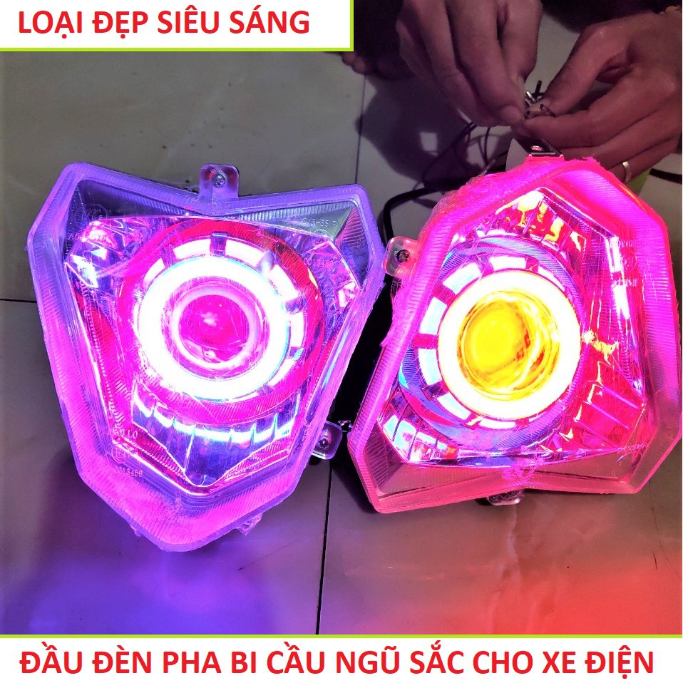 ĐẦU ĐÈN PHA BI CẦU NGŨ SẮC 3 CHẾ ĐỘ CHO XE ĐIỆN - ĐỒ CHƠI XE ĐIỆN - PHỤ KIỆN XE ĐIỆN