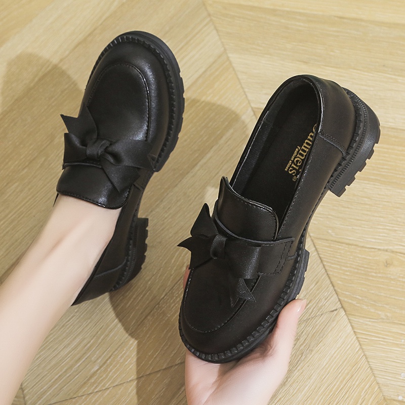 Giày LOLITA Nhật Bản Giày Búp Bê Nữ Đế Thấp 3 Phân Đính Nơ