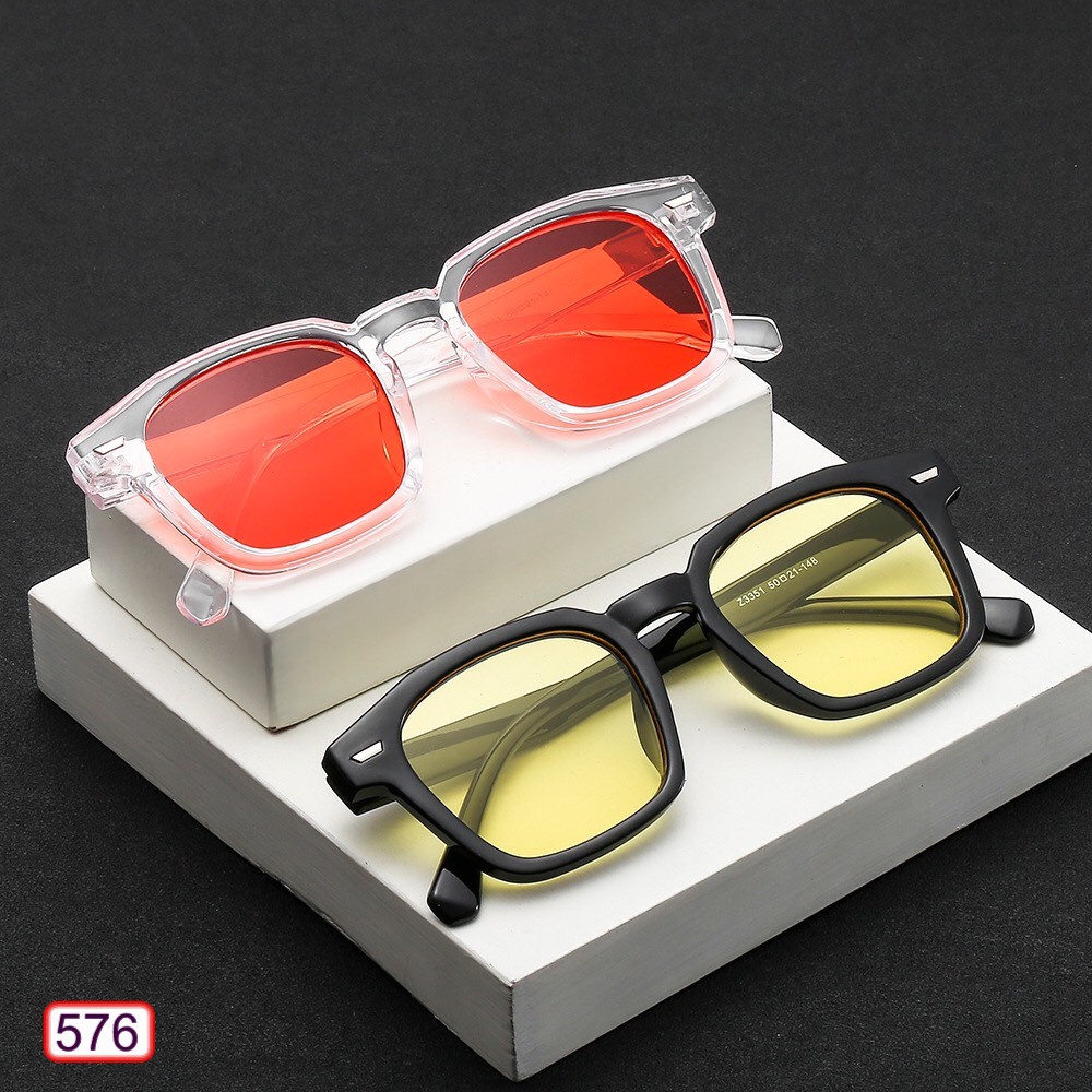 Mắt Kính Thời Trang Hot Trend 576 Form Vuông Vạch Siêu Đẹp - Hazo