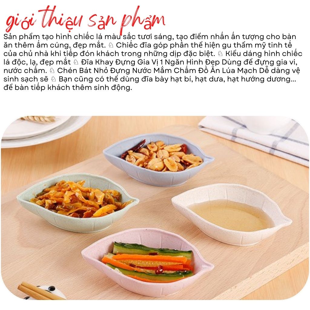 Bát ăn dặm❤️FREESHIP❤️bát nước chấm mini bằng nhựa lúa mạch hình hoa lá tim xinh xắn