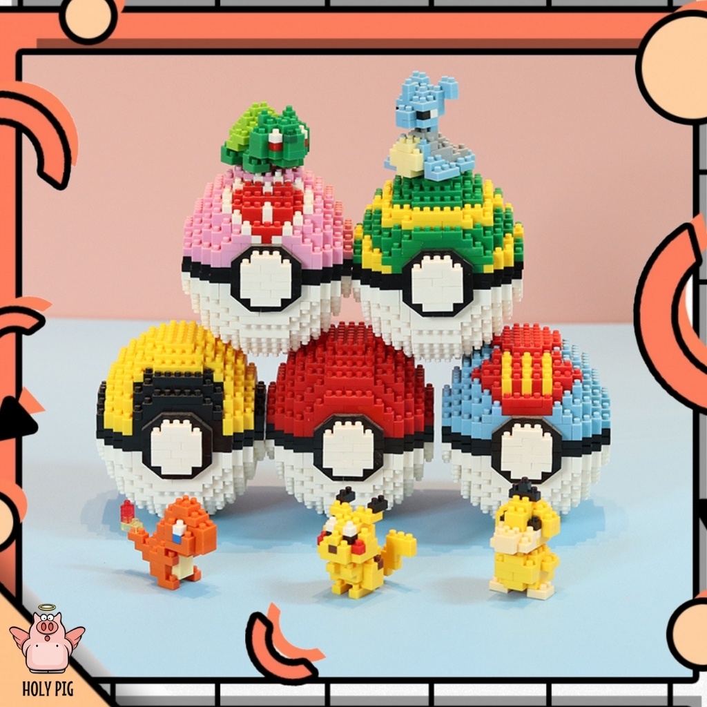 Bộ Xếp Hình Quả Cầu Pokemon ✨🔥Sáng Tạo🔥 chi tiết đẹp, có hướng dẫn dễ lắp ráp