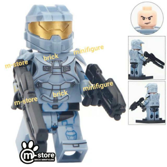 Mô Hình Lego halo Sartan Màu Xanh Nhạt