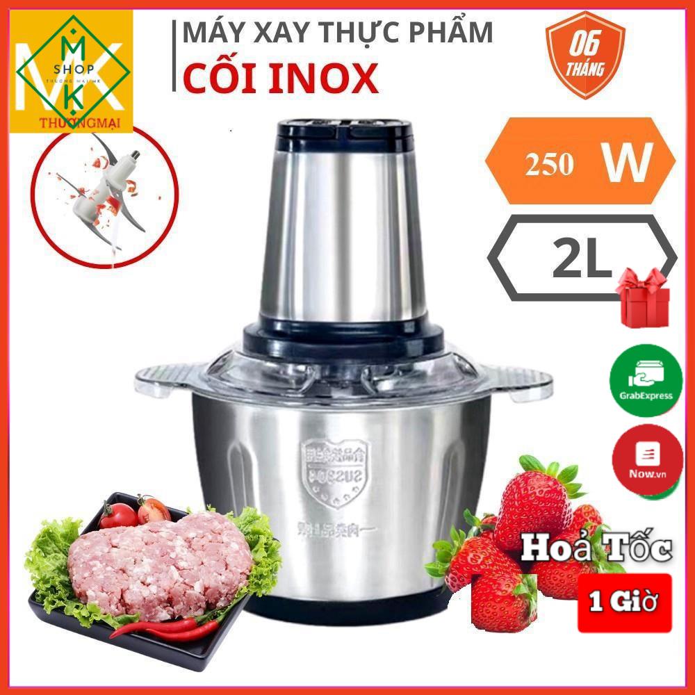 [ GIÁ SỈ  ] Máy xay thịt đa năng cối Inox ,cối xay sinh tố,hoa quả ,tỏi ớt ,xay đá ,4 lưỡi dung tích 2L Hàng chính hãng