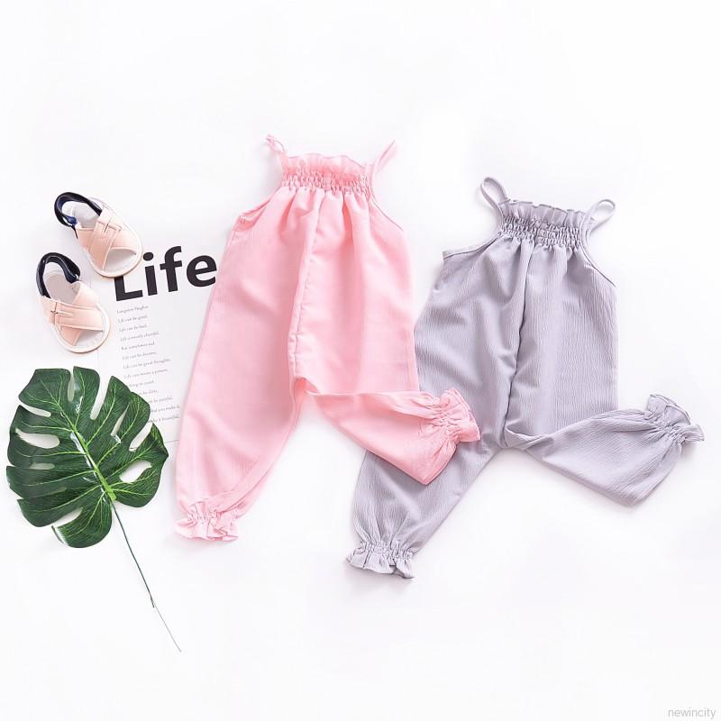 Áo liền quần 2 dây kiểu dáng xinh xắn cho bé gái