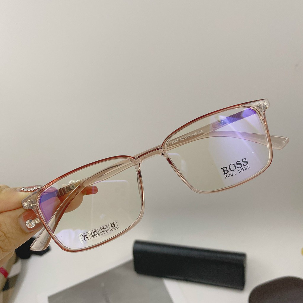 Gọng kính cận vuông EC02 phù hợp cả nam và nữ form mặt vuông, dài, góc cạnh kèm sẳn tròng 0 độ chống ánh sáng xanh | BigBuy360 - bigbuy360.vn