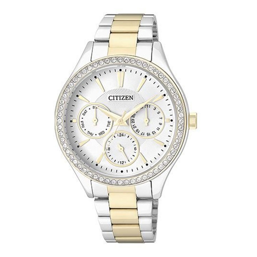 Đồng Hồ Nữ Citizen Đính Đá Swarovski Dây Thép Không Gỉ ED8164-59A - Mặt Trắng