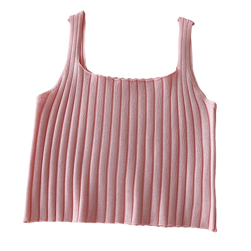 Brroa Áo Croptop Dệt Kim Mỏng Màu Trơn Đơn Giản Phong Cách Hàn Quốc Cho Nữ