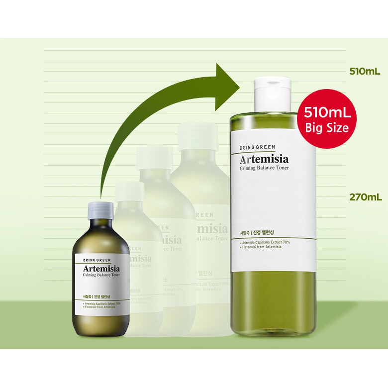 Nước Cân Bằng Da Ngải Cứu BRINGGREEN Artemisia Calming Balance Toner
