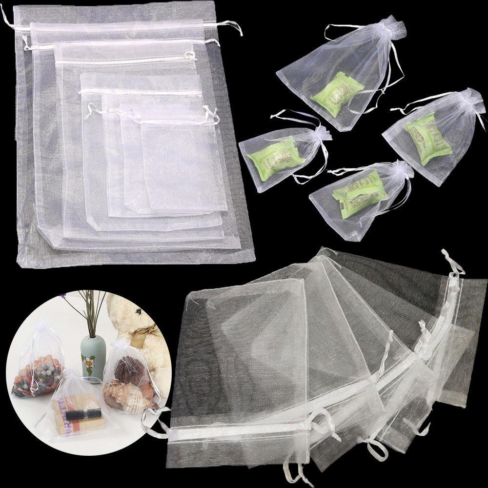 SUENIN Set 25 / 50 Túi Đựng Kẹo / Trang Sức Màu Trắng Cho Dịp Giáng Sinh