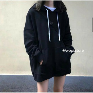 ÁO HOODIE BASIC BLACK ĐEN TRƠN UNISEX