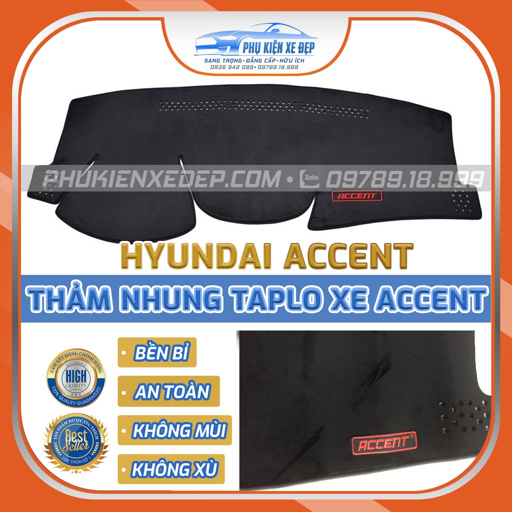 Thảm taplo ô tô lông cừu HÀNG LOẠI I xe Hyundai Accent có 3 lớp chống Trượt