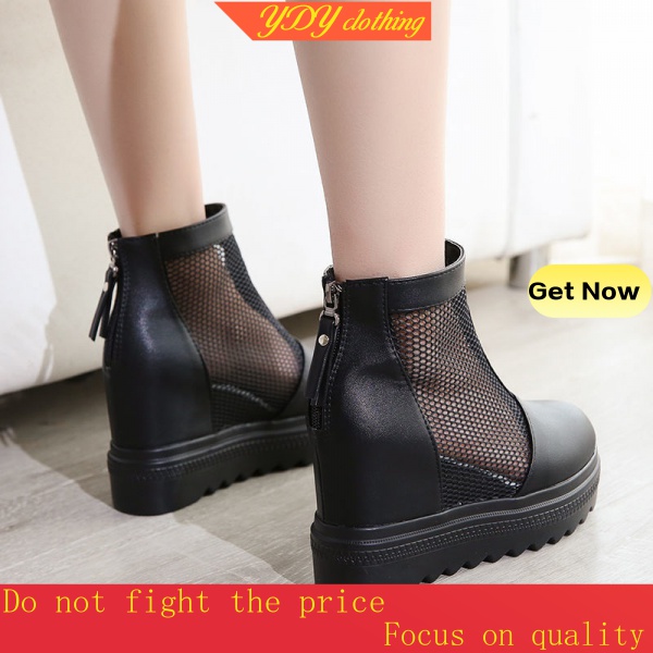 DR. MARTENS Giày Bốt Da Lưới Cổ Thấp Thoáng Khí Thời Trang Mùa Hè Cho Nữ