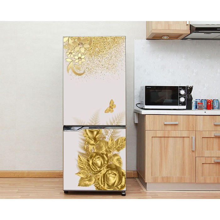 Decal dán tủ lạnh - Mẫu Hoa Đồng - Chất liệu cao cấp - Có sẵn keo dán