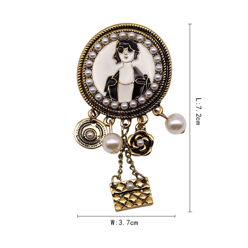 Ghim cài áo hình bông hoa đính ngọc trai giả thời trang cho nữ