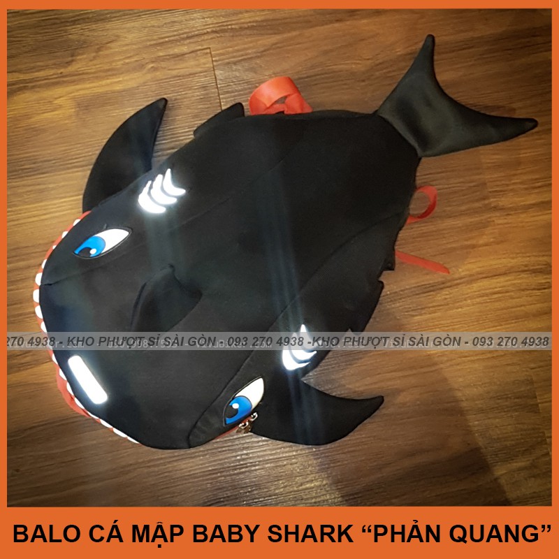 Balo cá mập đựng mũ bảo hiểm bằng lưới cao cấp SWAT - Balo khủng long cá mập phản quang chính hãng