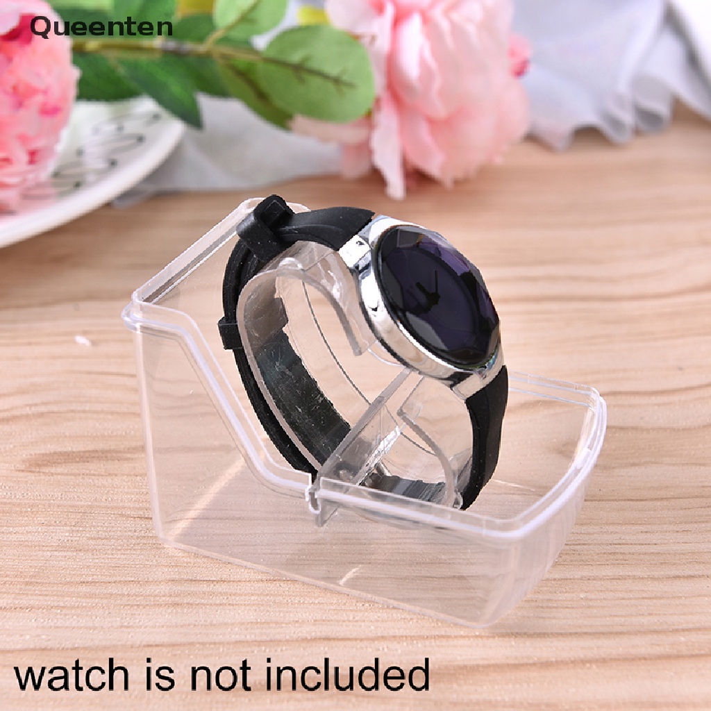 Queenten 1pc Plastic Transparent Case Jewelry Display Wrist Watch Box Storage Multifunctional box QT