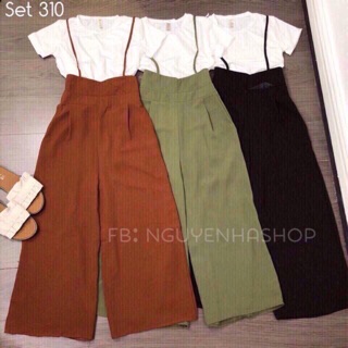 Sét yếm ống rộng lửng ( kèm video màu thật )