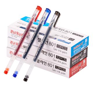 Set 12 bút mực gel ngòi 0.38mm màu đỏ / xanh dương / đen