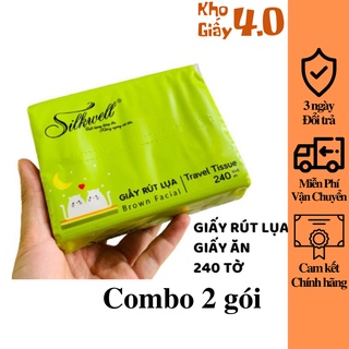 FSALE Combo 2 gói khăn giấy bỏ túi 240 tờ Silkwell tiện lợi (hàng 3 lớp)