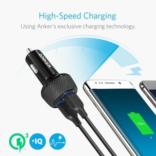 Cốc Sạc trên Ô Tô Anker PowerDrive Speed 2 Cổng Quick Charge