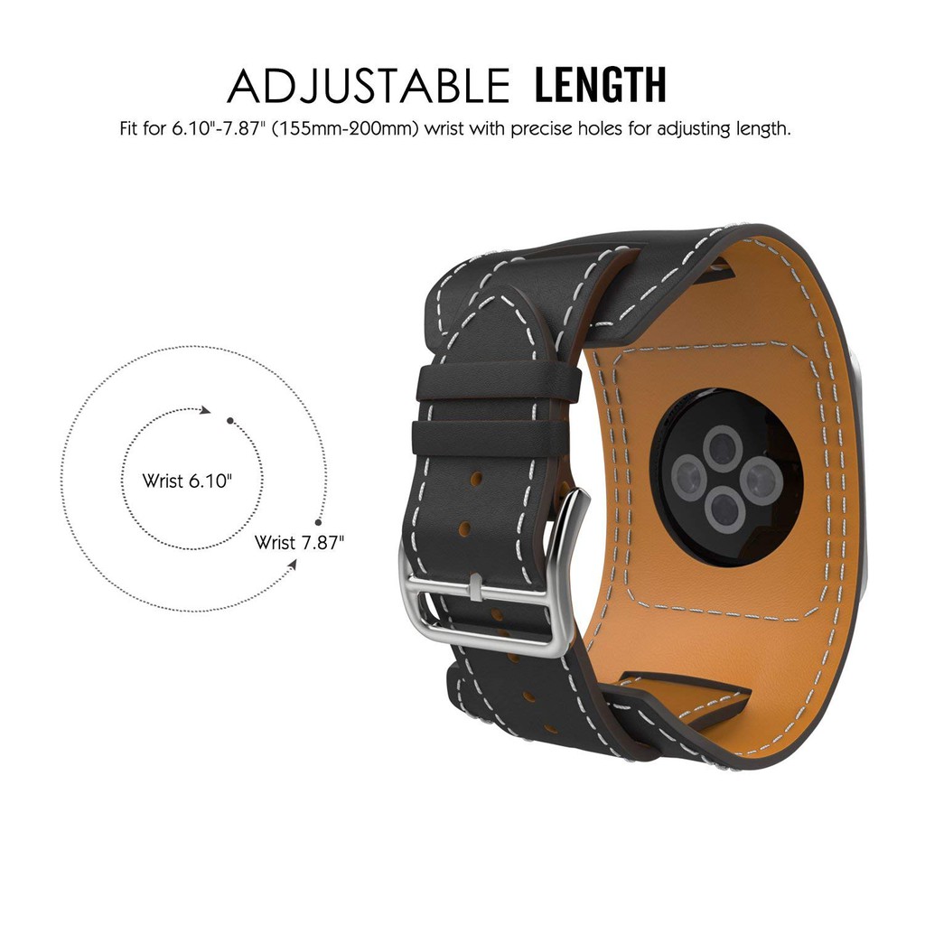 Dây đeo Apple Watch Strap 38/40mm 42/44mm Dây da mềm bền với nội thất có thể tháo rời cho iWatch Series SE 6/5/4/3/2/1