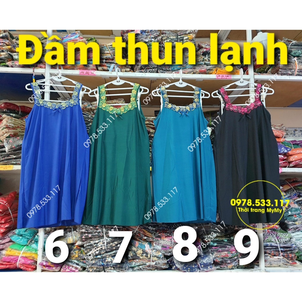 Đầm ngủ thun lạnh phối quai ren mịn mát | BigBuy360 - bigbuy360.vn