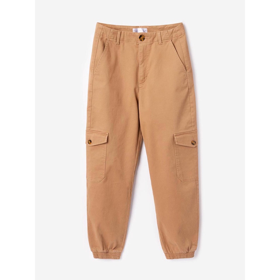 Quần jogger bé gái màu kem xuất khẩu