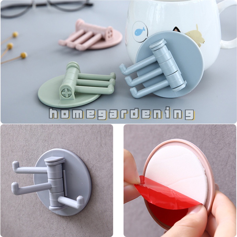 Móc dán tường treo đồ có thể xoay sử dụng tiện lợi cho nhà bếp
